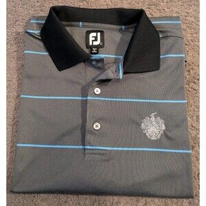 Footjoy Trump National Golf Club Bedminster Performance Gray Striped Polo Men's